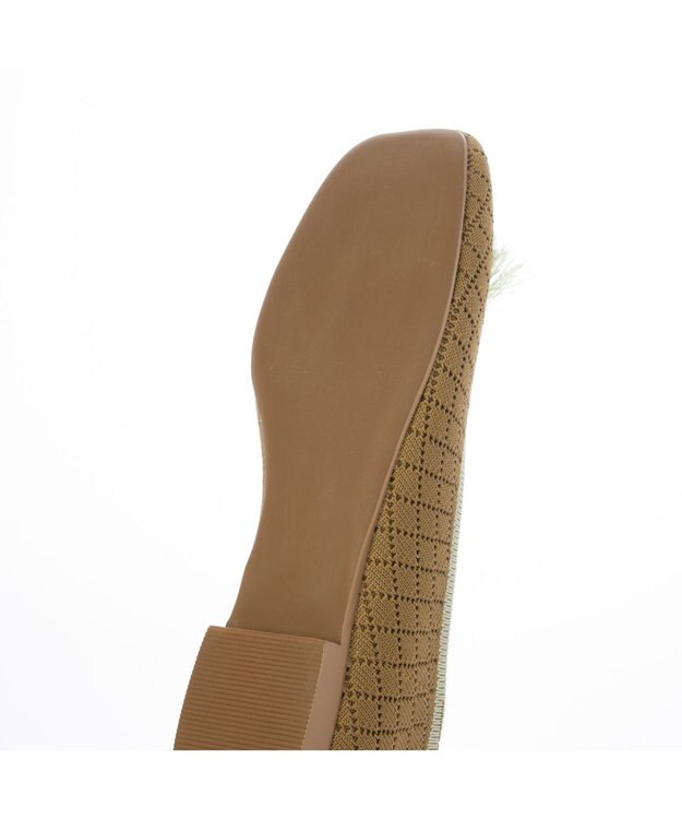 ing <ing>【サステナブル】２WAYスクエアトゥニットパンプス ベージュコンビ