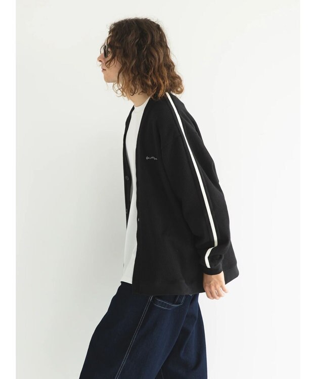 CRAFT STANDARD BOUTIQUE 【リサイクル】ラインカーディガン Black
