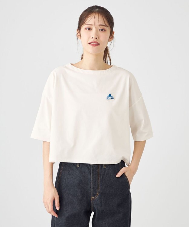 SHARE PARK LADIES 【UVカット・吸水速乾・ストレッチ・軽量 】エンブレムショートTシャツ（S・Mサイズ） ホワイト系