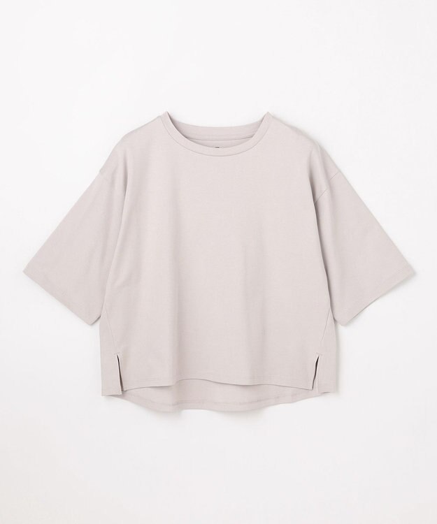 ANY 【Sサイズあり】オーガニックコットンスムース5分袖Tシャツ グレージュ