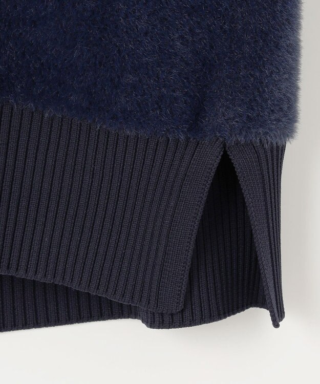 組曲 ナイロンファーニット カーディガン ネイビー系