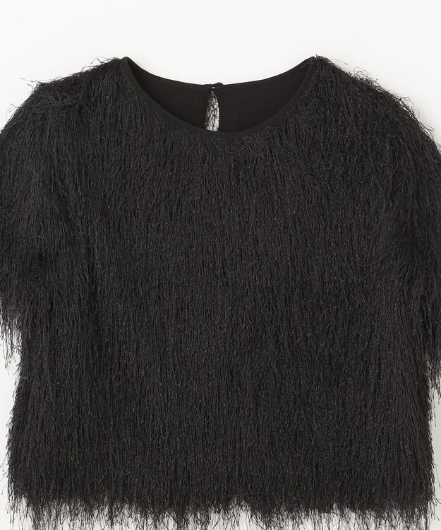 GRACE CONTINENTAL フリンジトップ ブラック