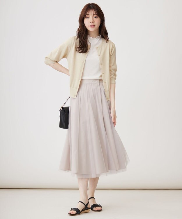 ANY SIS 【接触冷感 / UVケア】ハーフスリーブ カーディガン シャンパン