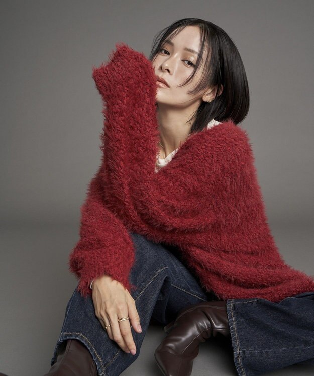 YECCA VECCA ブークレフェザーニットカーデガン