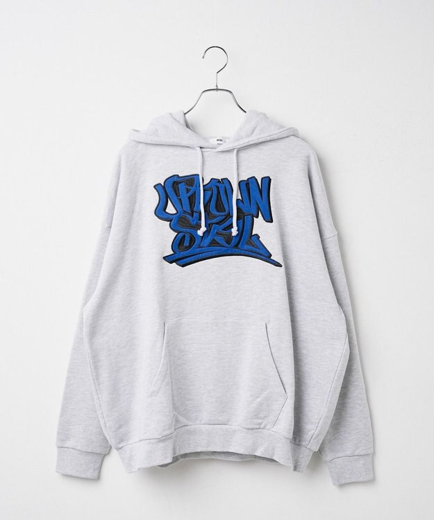 WEGO ヘビーウエイトグラフィティプルパーカー グレー