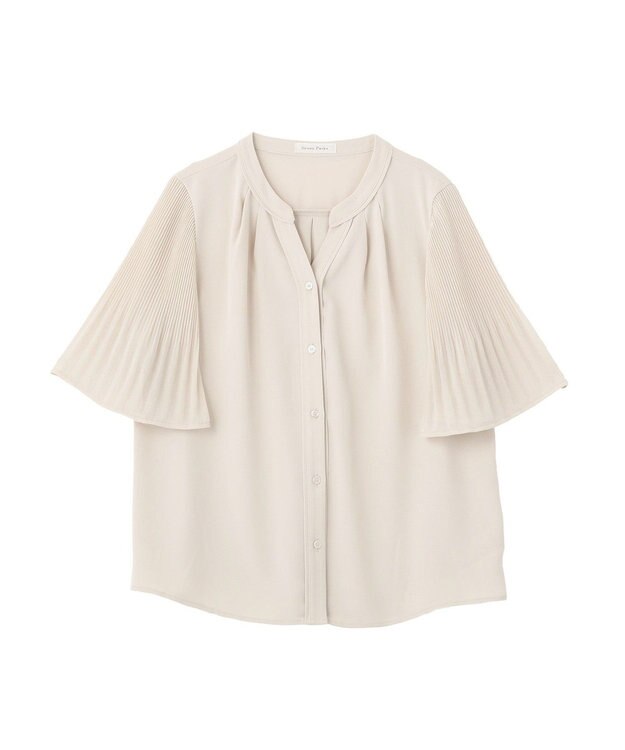 Green Parks 袖プリーツブラウス Beige