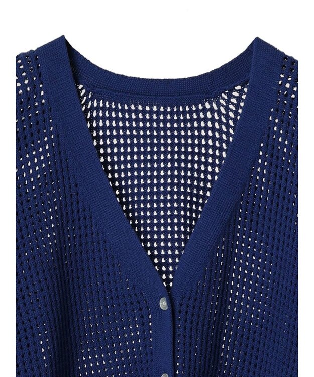AMERICAN HOLIC ２ＷＡＹメッシュ編みニットカーディガン Blue