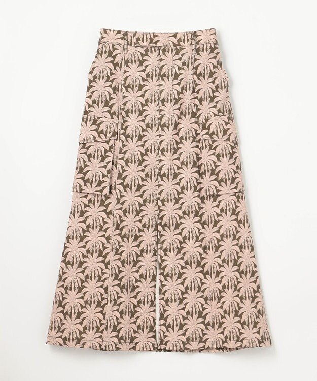GRACE CONTINENTAL パームモチーフカーゴスカート カーキ