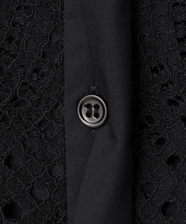 ICB L 【洗える】 レースコンビブラウス ブラック系