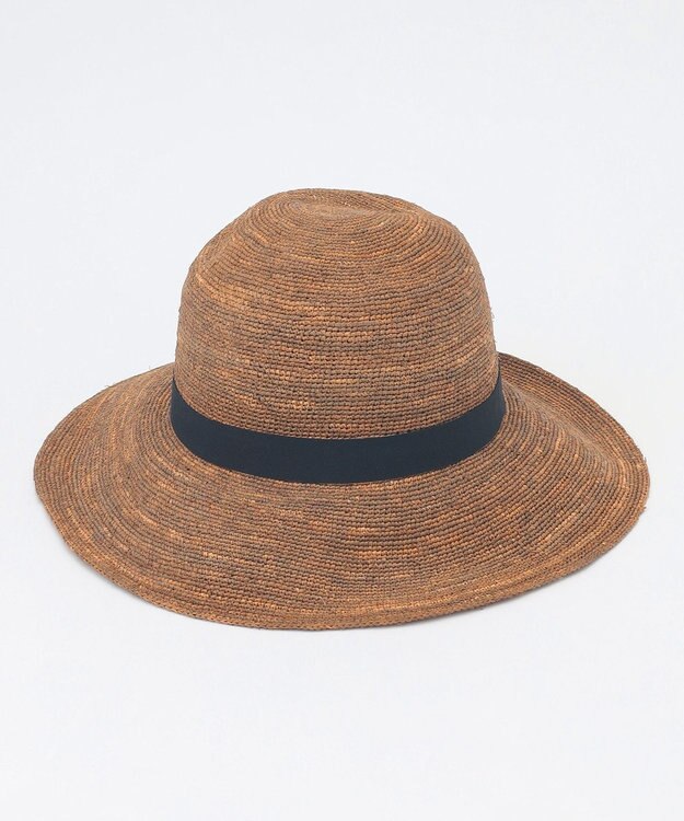 自由区 ラフィア ハット ブラウン