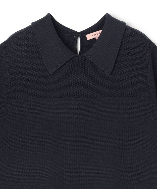 TOCCA 【WEB限定・鈴木ゆうかさん着用】HONEYCOMB MESH KNIT ニットドレス ネイビー系