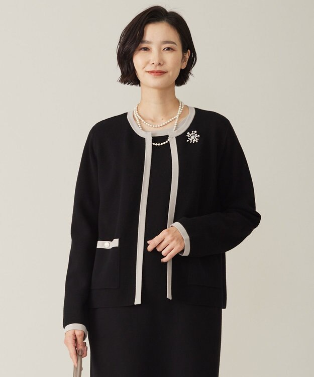 J.PRESS LADIES クリスタルパール ブローチ シルバー系