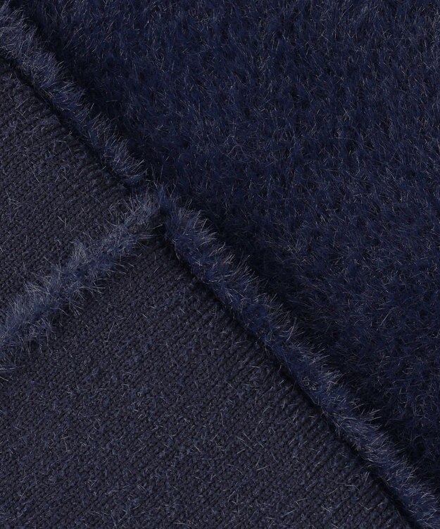 組曲 ナイロンファーニット カーディガン ネイビー系