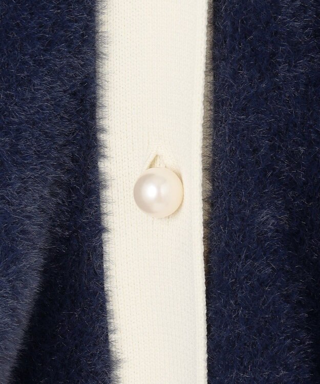 組曲 ナイロンファーニット カーディガン ネイビー系