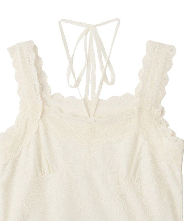 earth music&ecology 【2WAY/紐取り外し可能】総レースホルターネックキャミソール Off White