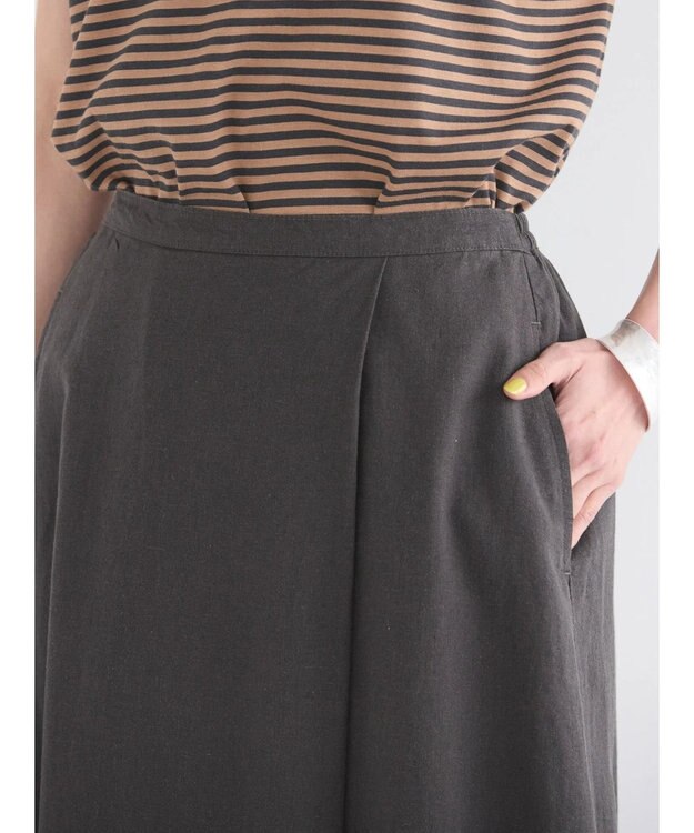 AMERICAN HOLIC リネンブレンドフレアスカート1 Charcoal Gray