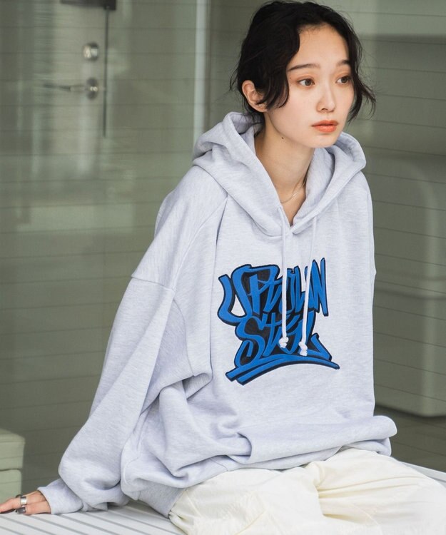 WEGO ヘビーウエイトグラフィティプルパーカー グレー