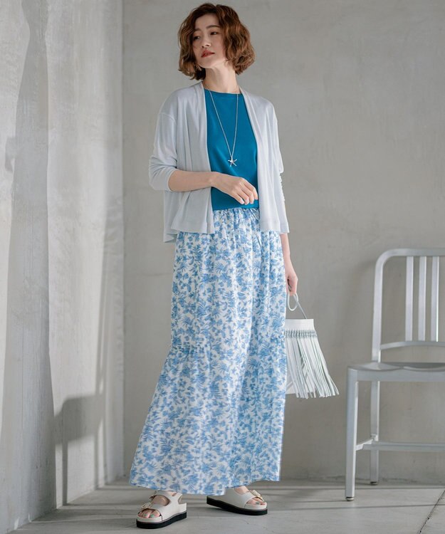 23区 【一部店舗限定/洗える】マルチ機能 シアー クロップド カーディガン ライトグレー系