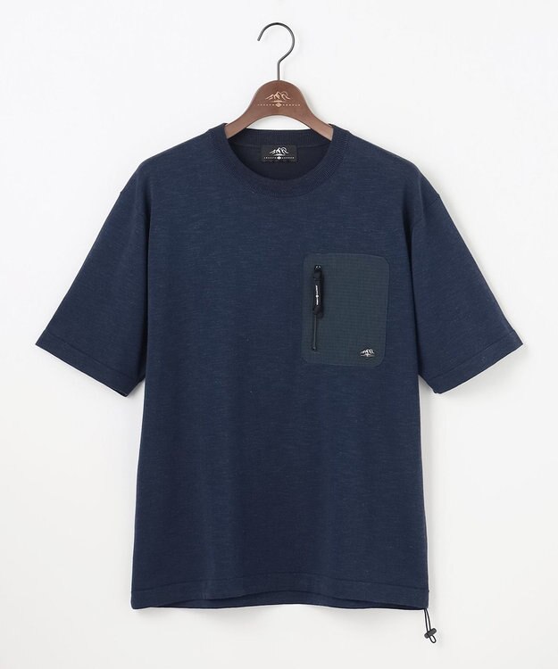 JOSEPH ABBOUD MOUNTAIN 【サステイナブル】オーガニックコットンアセテート ニットＴシャツ ネイビー系