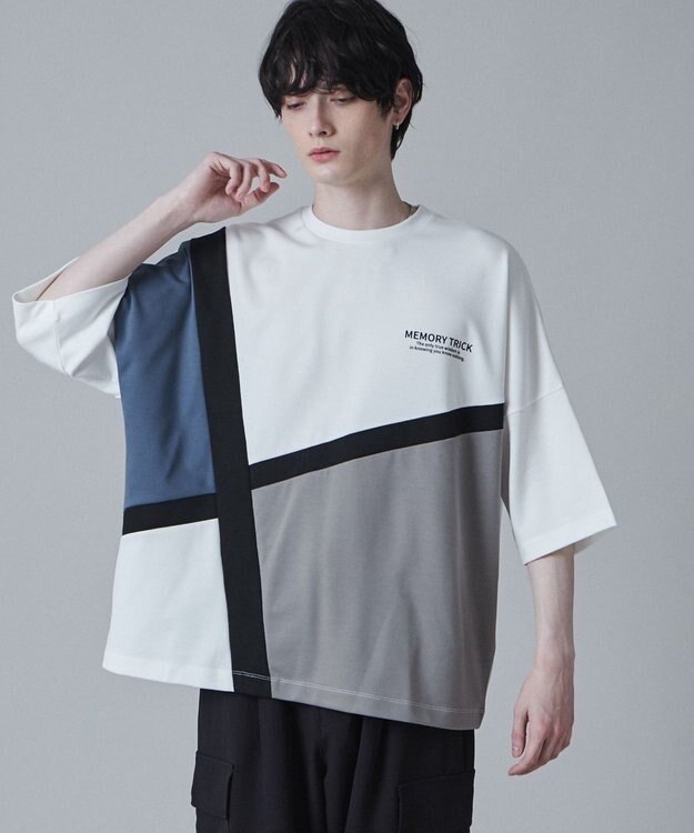 WEGO ドルマンポンチカラーブロックT（S） ブルー