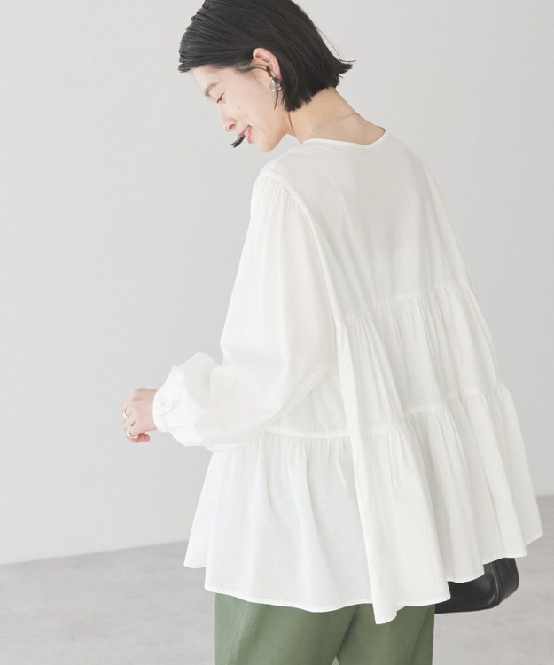 AMERICAN HOLIC 【先行予約】【WEB限定】ティアードギャザーブラウス Off White