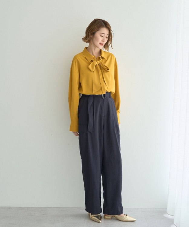 YECCA VECCA 2wayボウタイシャツ Mustard
