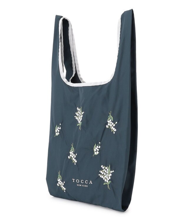 TOCCA 【A4サイズ対応・一部カラー撥水】BOUQUET DE REVE ECO BAG エコバッグ ネイビー系