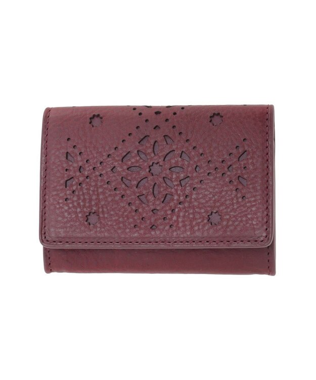 genten アーガイルカットワーク 小銭入れ ワイン