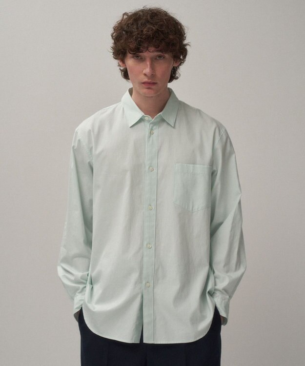ATON WASHER OXFORD | ルーズフィットシャツ - UNISEX GREEN