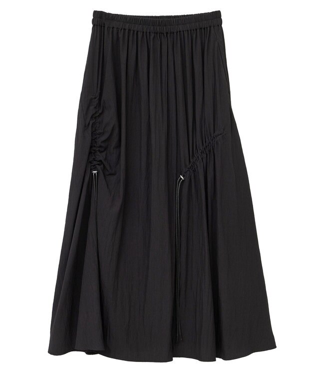 YECCA VECCA ドロストデザインロングスカート Black