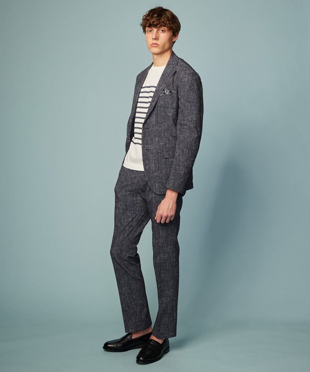 JOSEPH ABBOUD 【清涼感/ストレッチ/洗える】クールスキン ボーダーT ニット ホワイト系2