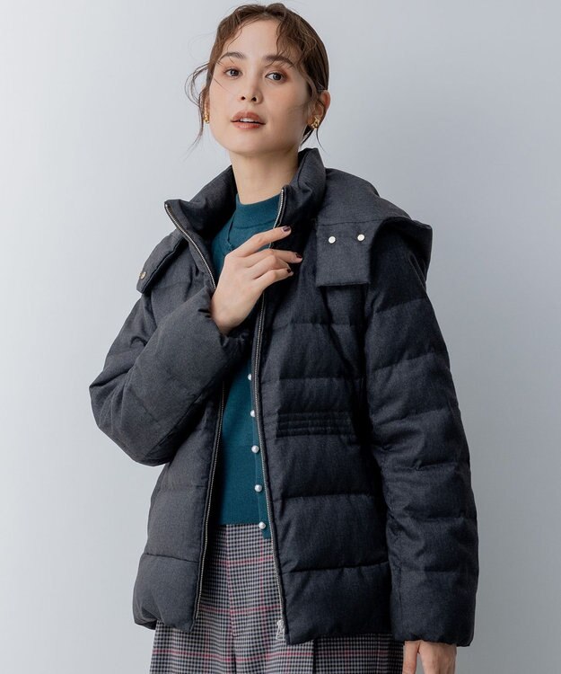 組曲 S 【洗える・2WAY】ライトタフタショートダウン グレー系5