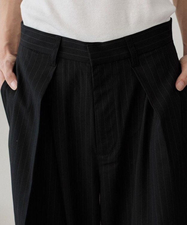 WEGO クロスタックバギースラックス ブラックストライプ