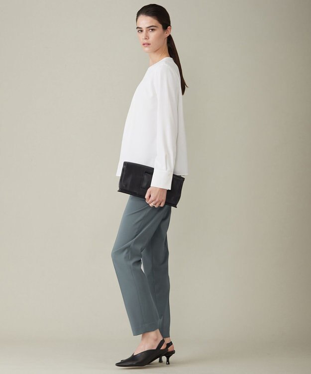 ICB L 【洗える】 ストレッチジョーゼット ブラウス オフホワイト系