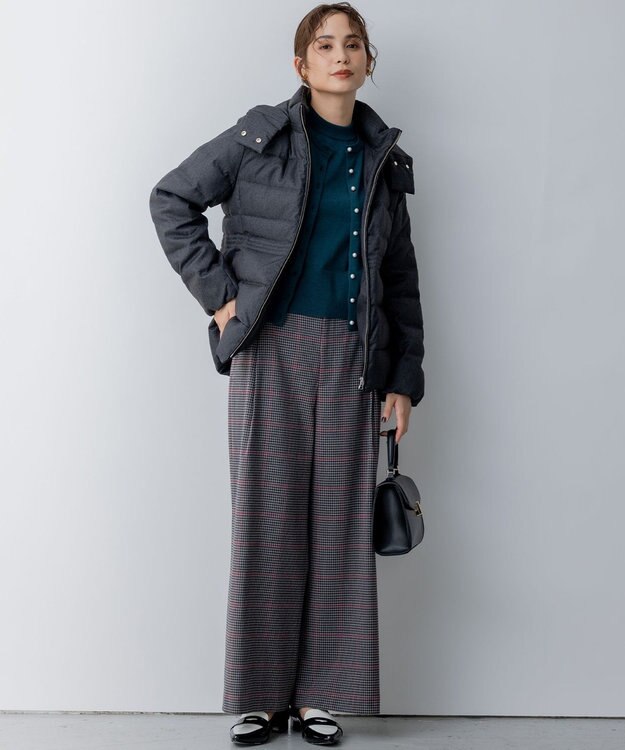 組曲 【洗える・2WAY】ライトタフタショートダウン グレー系5