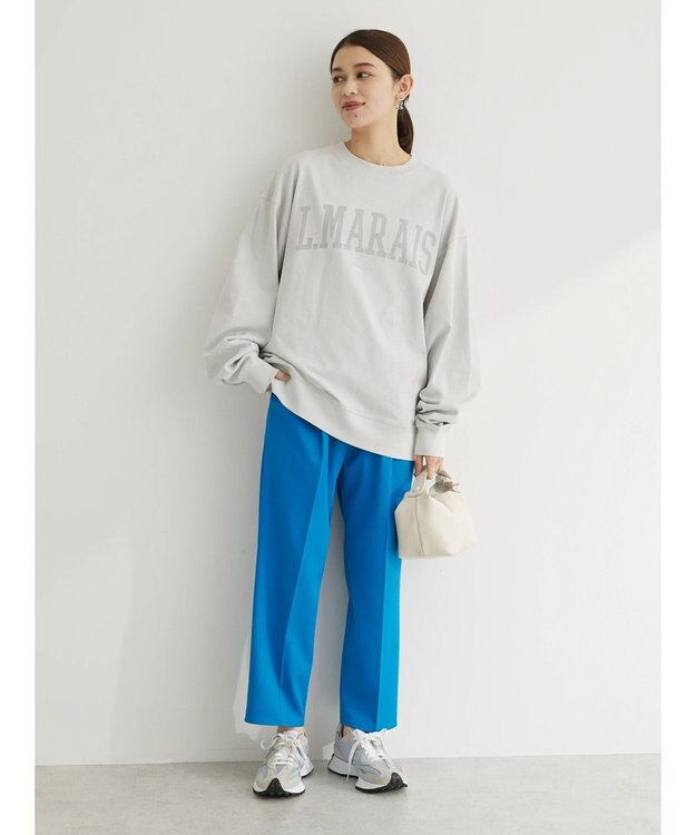 Green Parks さらっときれいシルエットパンツ Blue