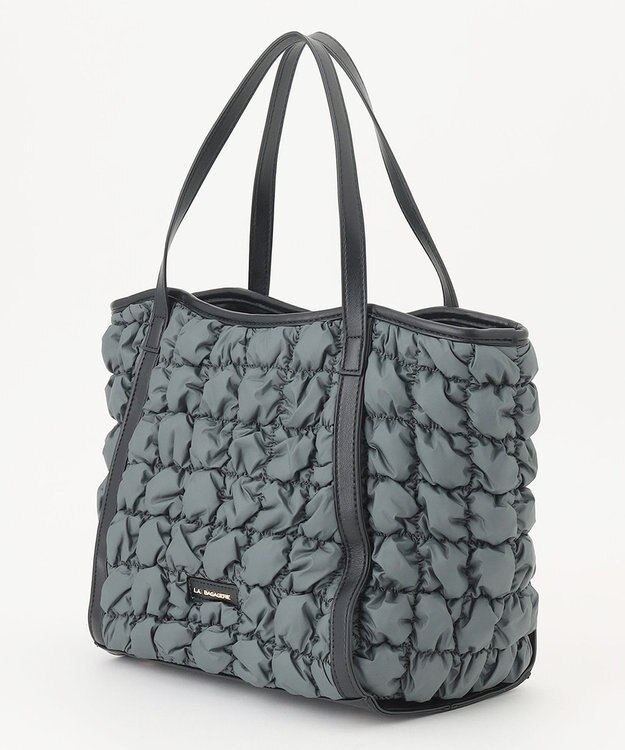 LA BAGAGERIE ポップコーンキルト2WAYトート Mサイズ ダークグレー