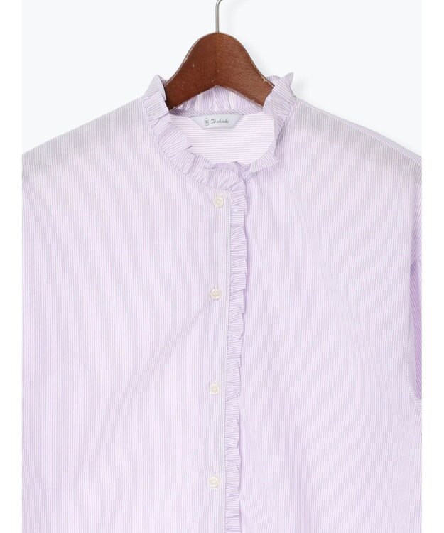 Te chichi パターンアソートスタンドフリルブラウス ラベンダー