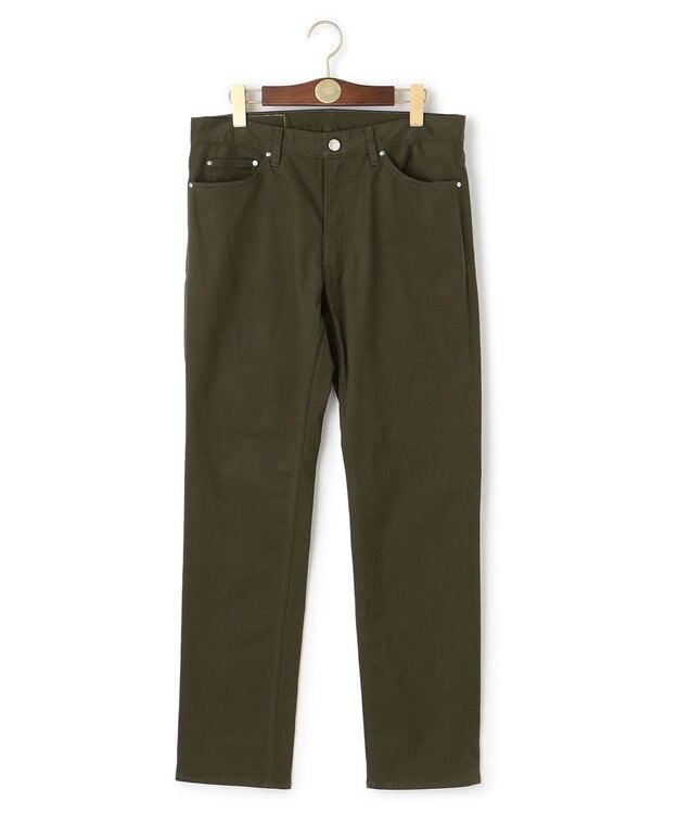 J.PRESS MEN パウダーチノストレッチパンツ ダークグリーン系