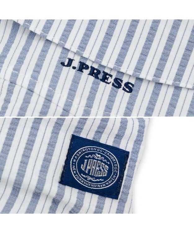 PET PARADISE J.PRESS ストライプ パンツつなぎ 小型犬 ベージュ×ネイビー