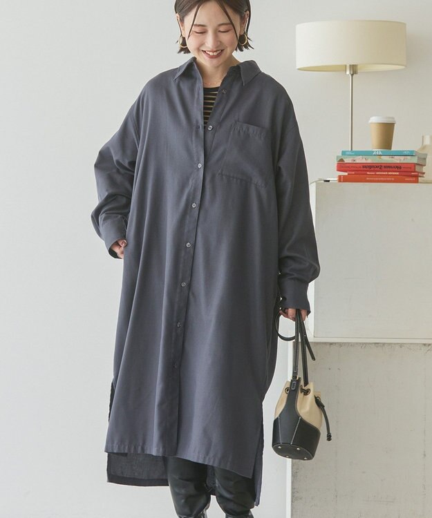 AMERICAN HOLIC T/Rカルゼロングシャツワンピース Charcoal Gray