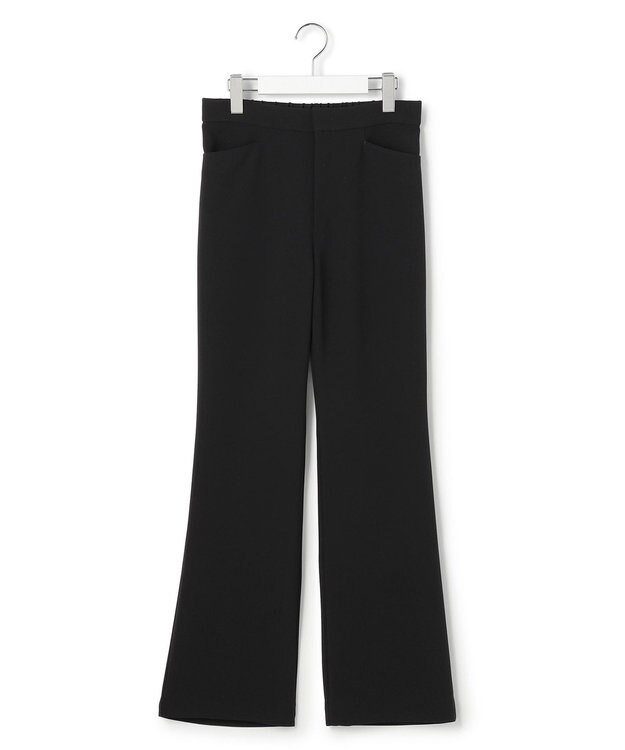 23区 L ストレッチダブルクロス フレアパンツ ブラック系