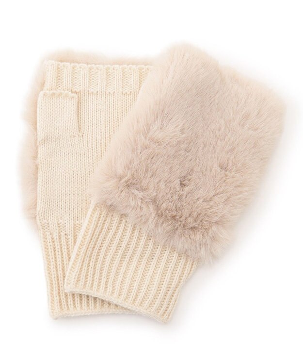 UNFILO フェイクファー グローブ アイボリーファー