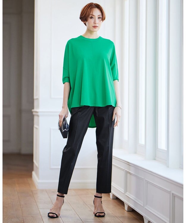 ICB 【人気のため新色追加・洗える】VIS/NYハイゲージ ５分袖プルオーバー コバルトグリーン系