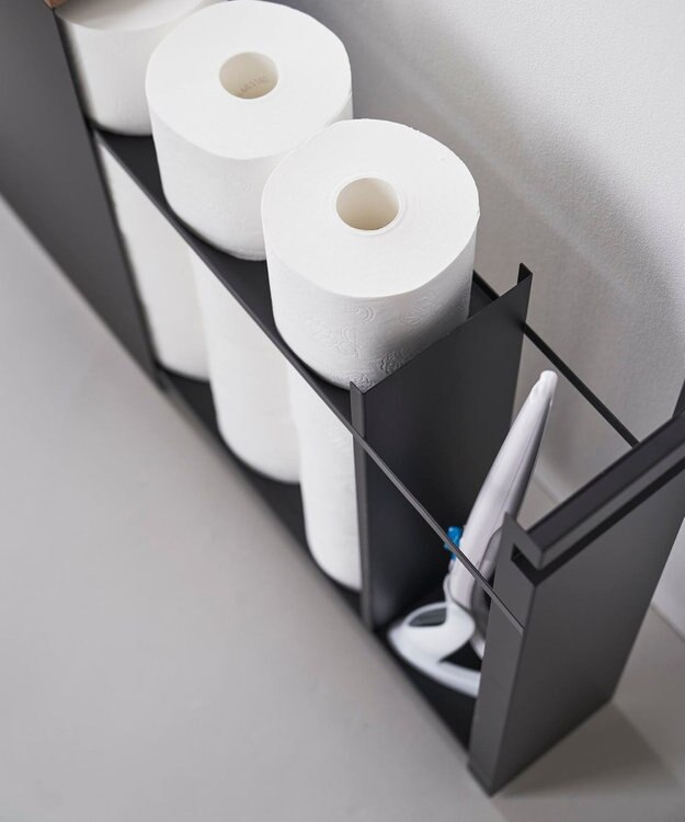 tower 隠せるトイレ引き出し収納 タワー ブラック ブラック