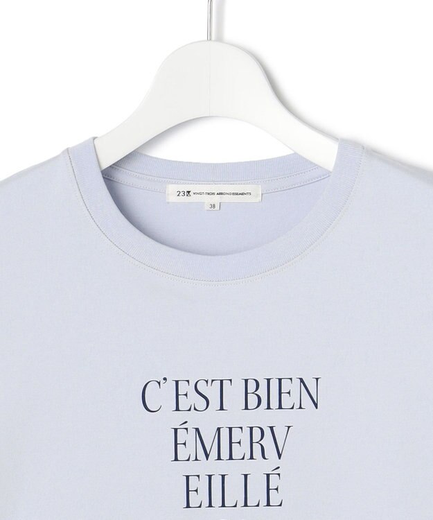 23区 【洗える】レタープリント ロンTEE サックスブルー系