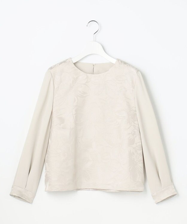 自由区 L 【カタログ掲載・セットアップ対応】フラワーオパールプリントブロッキング ブラウス ベージュ