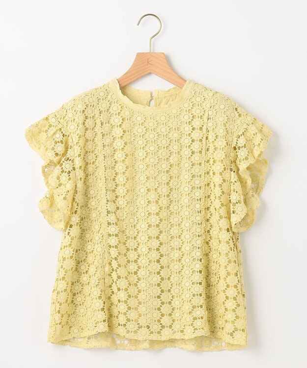 組曲 【洗える】フラワーレース ブラウス イエロー系