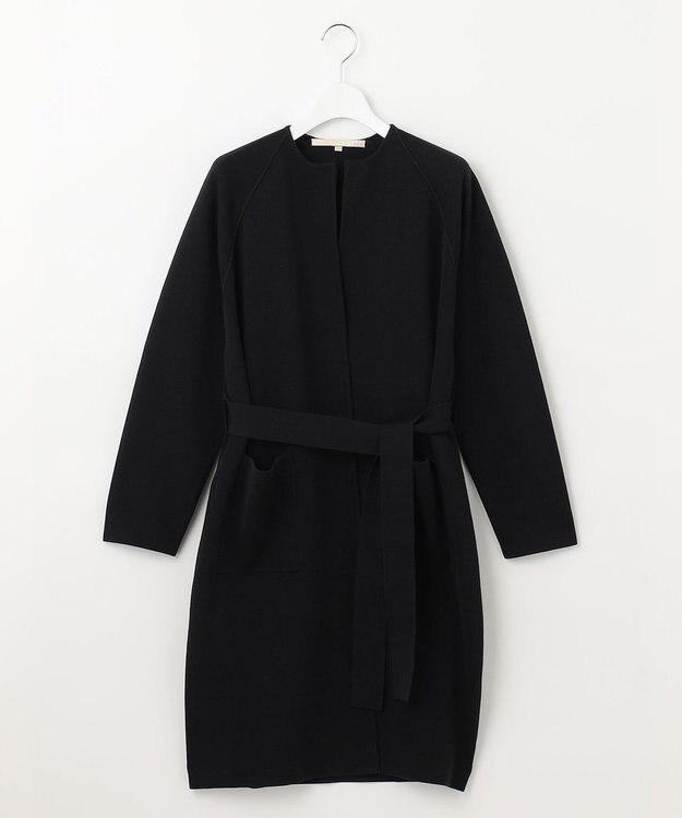 自由区 【XSサイズ～/洗える/セット着用可】ドライコットンハイゲージ ニットライトアウター ネイビー系