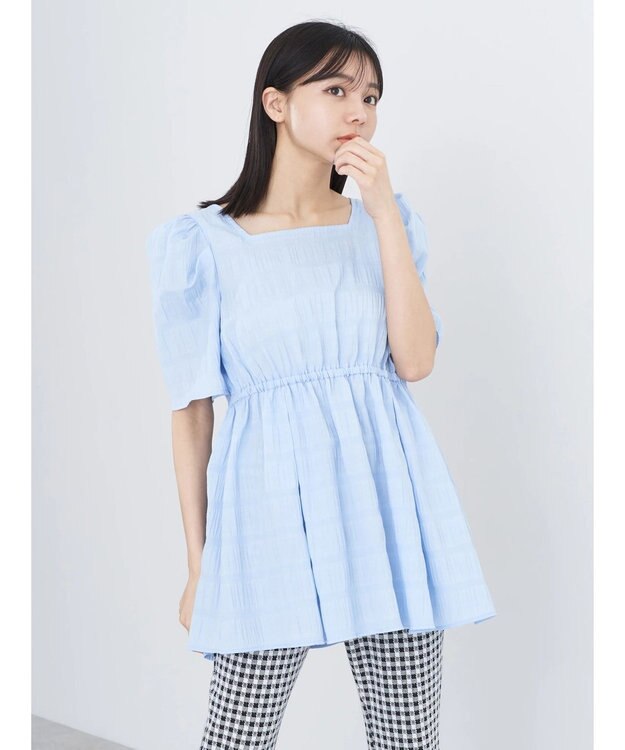 earth music&ecology スクエアネックチュニック Sax